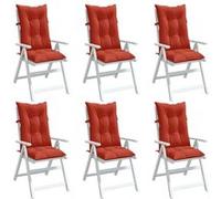 vidaXL Stoelkussens 6 st hoge rug 120x50x7 cm stof gemÃªleerd rood4002366 G