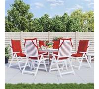 vidaXL Coussins de chaise à dossier haut lot de 6 rouge tissu oxford