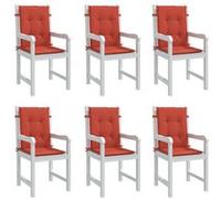 vidaXL Coussins de chaise à dossier bas lot de 6 rouge mélangé 100x50x4 cm tissu