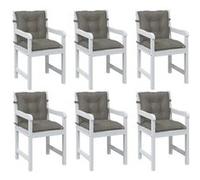vidaXL Coussins de chaise à dossier bas lot de 6 gris foncé mélangé