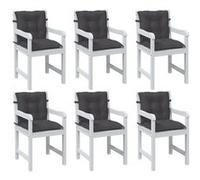 vidaXL Coussins de chaise basse 6 pcs Mélange Anthracite 100x50x7cm Tissu