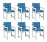 vidaXL Stoelkussens 6 st lage rug 100x50x7 cm stof gemÃªleerd blauw4002393 G