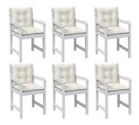 vidaXL Coussins de chaise basse 6 pcs. Melange Crème 100x50x7 cm Tissu