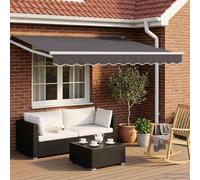 vidaXL Store à bras articulés manuel avec LED, anthracite et blanc, 3 x 2,5 m