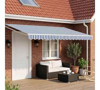 vidaXL Store à bras articulés manuel avec LED bleues et blanches 4,5 × 3 m