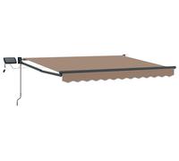 vidaXL Store à bras articulés manuel LED 100% polyester aluminium Taupe