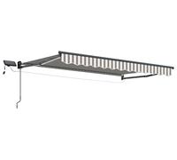 vidaXL Store à bras articulés manuel avec LED, gris clair et blanc
