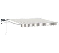 vidaXL Store à bras articulés manuel avec LED, gris clair et blanc