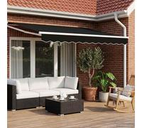 vidaXL Store à bras articulés manuel avec LED, noir et blanc, 3 x 2,5 m