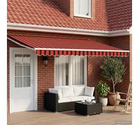 vidaXL Store à bras articulés manuel avec LED, orange, marron, blanc, 5 x 3 m