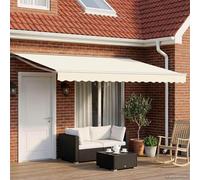 vidaXL Store à enroulement manuel, couleur crème, 4,5 x 3,5 m