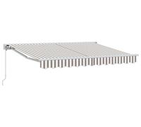 vidaXL Store à enroulement manuel Gris clair et blanc 5 x 3 m