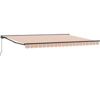 vidaXL Store à enroulement manuel Orange, gris, bleu, blanc 4 × 3,5 m