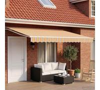 vidaXL Store à enroulement manuel Orange, gris, bleu, blanc 4,5 × 3 m