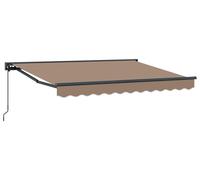 vidaXL Store à enroulement manuel, taupe, 5 x 3,5 m