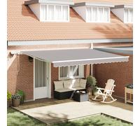 vidaXL Store à enrouleur gris clair 450 x 350 cm en tissu et aluminium