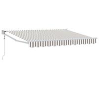 vidaXL Store à enrouleur gris clair et blanc 3,5 x 2,5 m