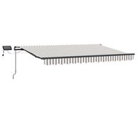 vidaXL Store à enrouleur gris clair et blanc 350 x 250 cm