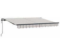 vidaXL Store à enrouleur gris clair et blanc 400 x 350 cm