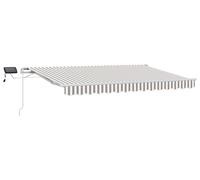 vidaXL Auvent rétractable Gris clair et blanc 400 × 350 cm
