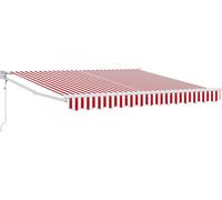 vidaXL Store à enrouleur rouge et blanc 350 x 250 cm