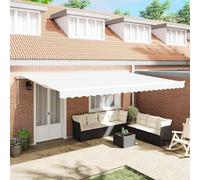 vidaXL Store à rallonge blanc 500 x 350 cm en tissu et aluminium