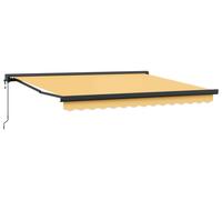 vidaXL Store à rallonge couleur sable 400 x 300 cm en tissu et métal