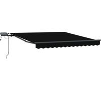 vidaXL Store à rallonge noir 350 x 250 cm en tissu et aluminium
