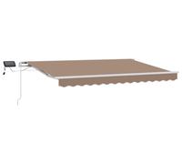 vidaXL Store à rallonge taupe 400 x 350 cm en tissu et aluminium