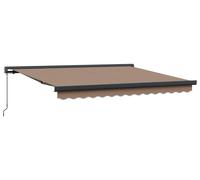 vidaXL Store à rallonge taupe 500 x 300 cm en lin et aluminium