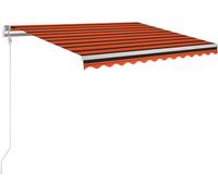 vidaXL Store automatique avec capteur de vent LED 300x250 cm Orange/Brun