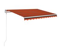 vidaXL Store automatique avec capteur de vent LED 350 x 250 cm Orange/Marron