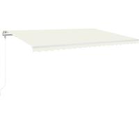 vidaXL Store automatique avec capteur de vent LED 500x300 cm Crème