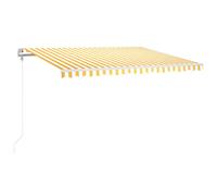 vidaXL Store automatique avec LED & capteur de vent 400x300 cm Jaune/Blanc