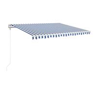 vidaXL Store automatique avec LED & capteur de vent 400x350 bleu et blanc