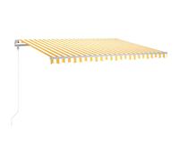 vidaXL Store automatique avec LED & capteur de vent 400x350 cm jaune/blanc