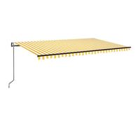 vidaXL Store automatique avec LED & capteur de vent 500x300 jaune/blanc