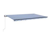vidaXL Store automatique avec LED & capteur de vent 500x350 bleu et blanc
