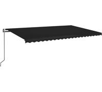 vidaXL Store automatique avec LED & capteur de vent 500x350 cm Anthracite