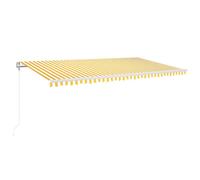 vidaXL Store automatique avec LED & capteur de vent 600x300 cm Jaune/Blanc