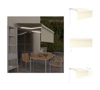 vidaXL Store automatique avec rouleau LED Capteur de vent 3,5 x 2,5 m Crème - Stores