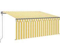 vidaXL Store automatique avec store LED Capteur de vent 3x2,5m jaune blanc
