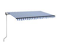 vidaXL Store rétractable automatique 450x350 cm bleu et blanc