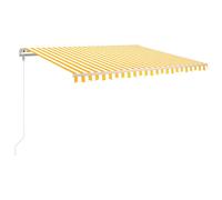 vidaXL Store automatique rétractable 450x350 cm jaune et blanc