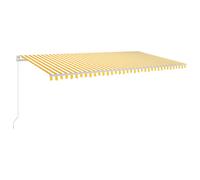 vidaXL Auvent automatique 600x350 cm - Jaune et blanc