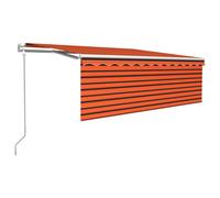 vidaXL Store Automatiquement Réctractable avec Volant 4,5x3m Orange & Marron