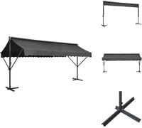 vidaXL Store autoportant 500 x 300 cm, anthracite - Parasols et protections solaires