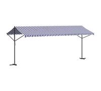 vidaXL Store autoportant bleu et blanc 600x300 cm Tissu et acier