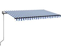 vidaXL Store banne automatique 400x350 cm bleu et blanc