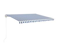 vidaXL Store banne automatique 400x350 cm bleu et blanc
